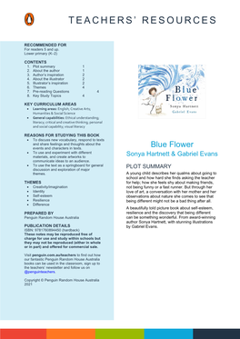 Blue Flower • to Use and Experiment with Different Materials, and Create Artworks to Sonya Hartnett & Gabriel Evans Communicate Ideas to an Audience