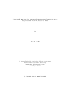 Evolving Intentions: Support for Modeling and Reasoning About Requirements That Change Over Time