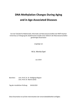 DNA Methylation Changes During Aging and in Age-Associated Diseases