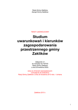 Studium Uwarunkowań I Kierunków Zagospodarowania Przestrzennego