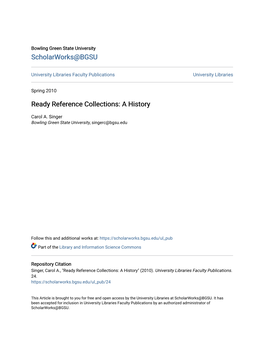 Ready Reference Collections: a History