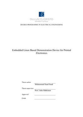 Embedded Linux Based Demonstration Device for Printed Electronics