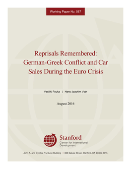 German-Greek Conflict and Car Sales During the Euro Crisis