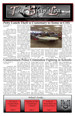 Petty Lunch Theft Is Customary to Some at CHS by J.J