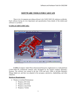 Software Tools for Cad/Cam