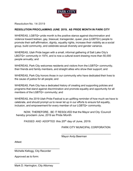 Pride 2019 Proclamation