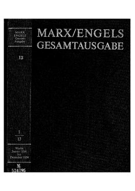 Karl Marx, Artikel · Entwürfe. Januar Bis Dezember 1854