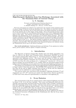 High-Energetic Radiation from Gas Discharge Associated with the Maximum Rate of Current Change L