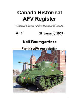 Canada Historical AFV Register