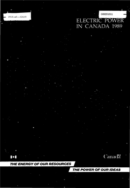 Electric Power in Canada, 1989, Table 8.2