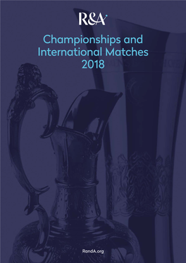 Championships and International Matches 2018