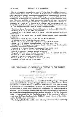 The Chronology of Caledonian Folding in the British Isles by W