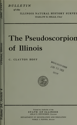 The Pseudoscorpion of Illinois