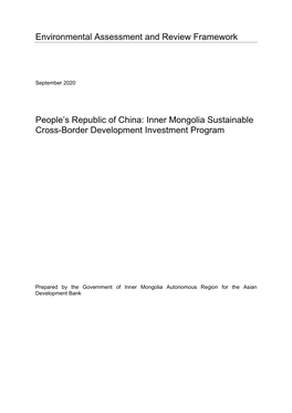 People's Republic of China: Inner Mongolia Sustainable Cross-Border