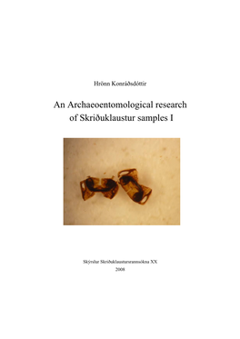 An Archaeoentomological Research of Skriðuklaustur Samples I
