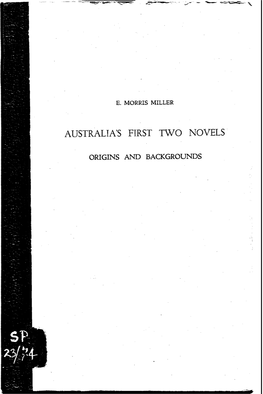 Australia's First Two Novels