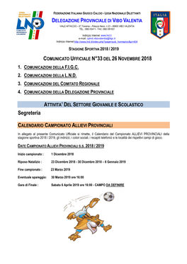 Campionato Allievi Provinciali