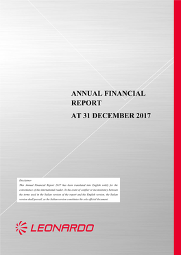 Annual Financial Report at 31 December 2017