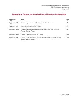 A-1 Appendix A: Census and Caseload Data Allocation M