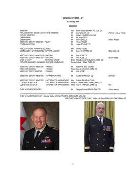 GENERAL OFFICERS - CF 01 January 2009