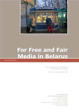 For Free and Fair Media in Belarus MISSION REPORT