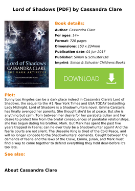 Lord of Shadows [PDF] by Cassandra Clare