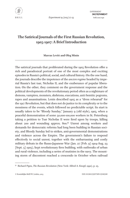 The Satirical Journals of the First Russian Revolution, 1905-1907: a Brief Introduction