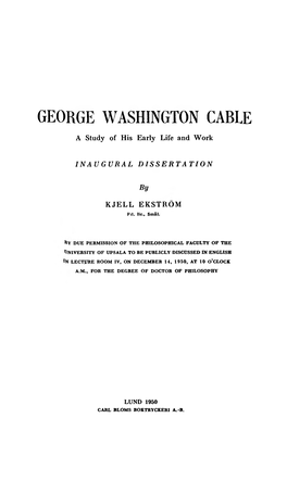 George Washington Cable