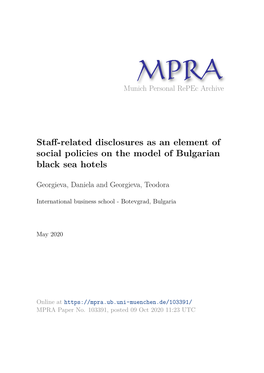 Staff-Related Disclosures As an Element of Social Policies on The