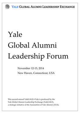 Yale Global Alumni Leadership Forum