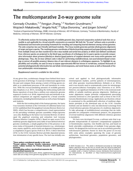 The Multicomparative 2-N-Way Genome Suite