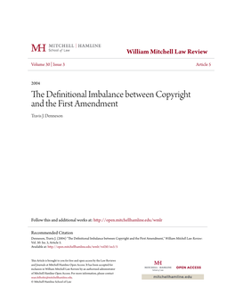 The Definitional Imbalance Between Copyright and the First Amendment
