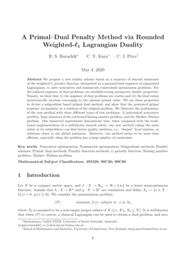 A Primal–Dual Penalty Method Via Rounded Weighted-C1 Lagrangian