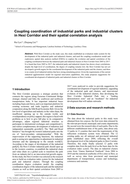 Coupling Coordination of Industrial Parks and Industrial Clusters in Hexi Corridor and Their Spatial Correlation Analysis