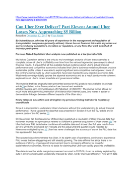 Part Eleven: Annual Uber Losses Now Approaching $5 Billion Posted on December 12, 2017 by Yves Smith