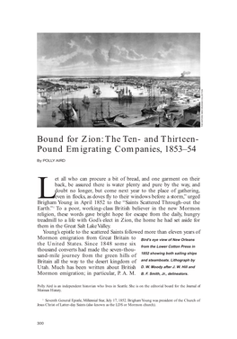 Bound for Zion:The Ten- and Thirteen- Pound Emigrating Companies, 1853–54