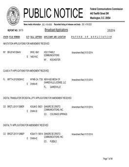 Broadcast Applications 2/5/2014