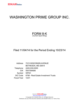 Washington Prime Group Inc