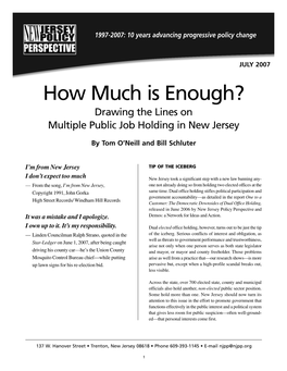 How Much Is Enough? Drawing the Lines on Multiple Public Job Holding in New Jersey