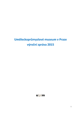 Výroční Zpráva UPM 2015