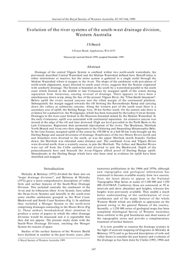 Evolution of the River Systems of the South-West Drainage Division, Western Australia