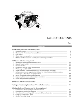 Table of Contents