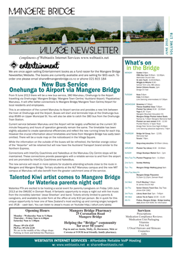 Mangere Bridge Monthly Newsletter