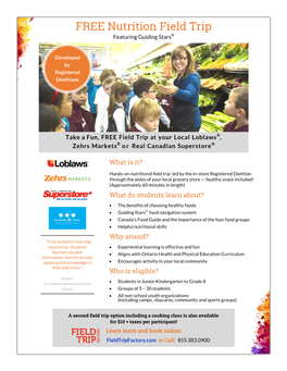 FREE Nutrition Field Trip Featuring Guiding Stars®