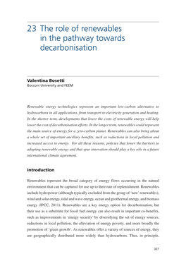 23 the Role of Renewables in the Pathway Towards Decarbonisation