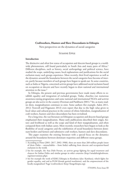 Craftworkers, Hunters and Slave Descendants in Ethiopia New Perspectives on the Dynamics of Social Categories