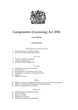 Gangmasters (Licensing) Act 2004