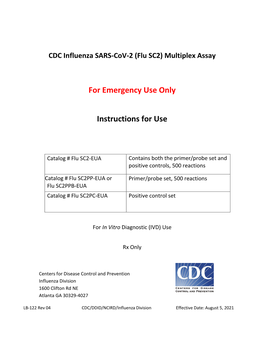 Influenza SARS-Cov-2 (Flu SC2) Multiplex Assay