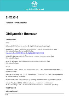 2NO35-2 Obligatorisk Litteratur