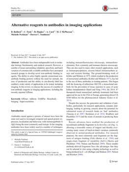 Alternative Reagents to Antibodies in Imaging Applications